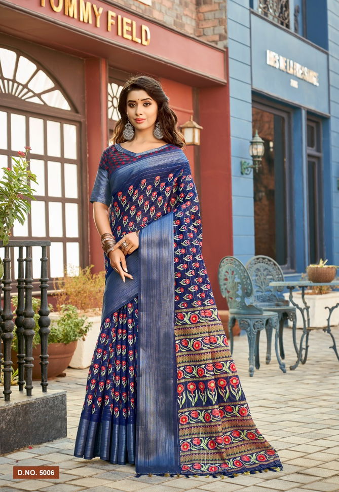 Sc Line Silver 1 Printed Wholesale Cotton Daily Wear Saree Catalog
